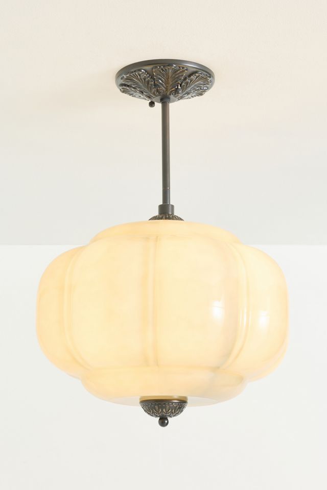 Eloise Milk Glass Scalloped Semi-Flush Mount Light #2