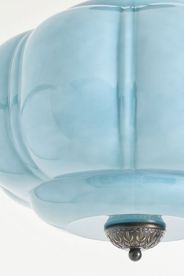Eloise Milk Glass Scalloped Semi-Flush Mount Light #3