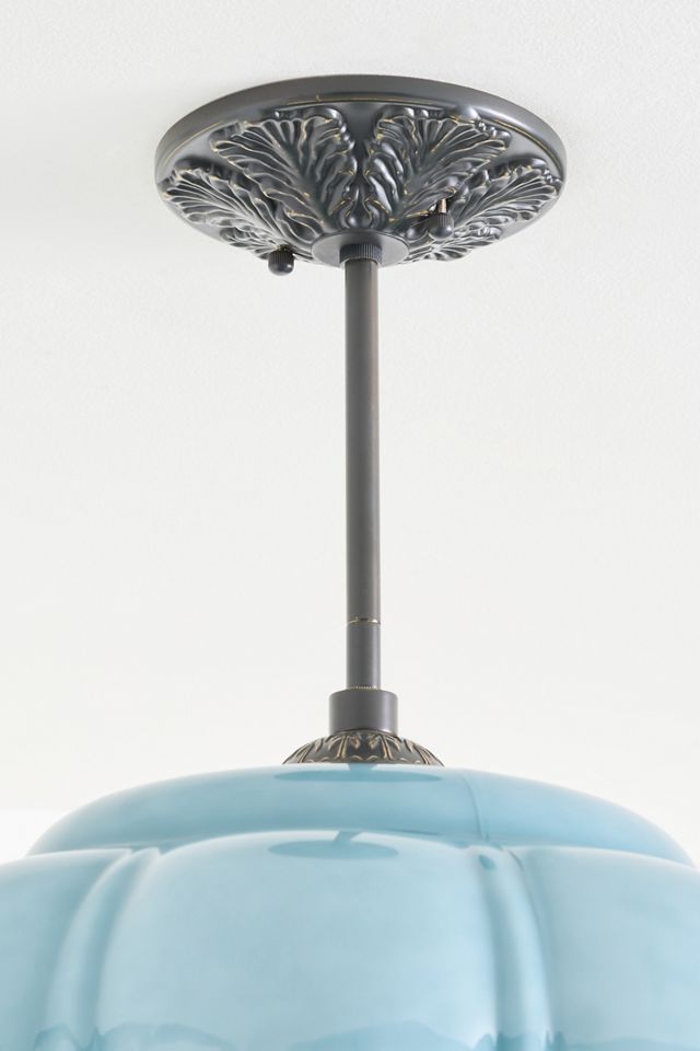 Eloise Milk Glass Scalloped Semi-Flush Mount Light #4