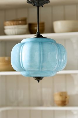 Eloise Milk Glass Scalloped Semi-Flush Mount Light