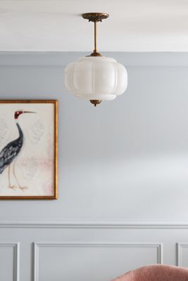 The Eloise Scallop Milk Glass Semi-Flush Mount Ceiling Light