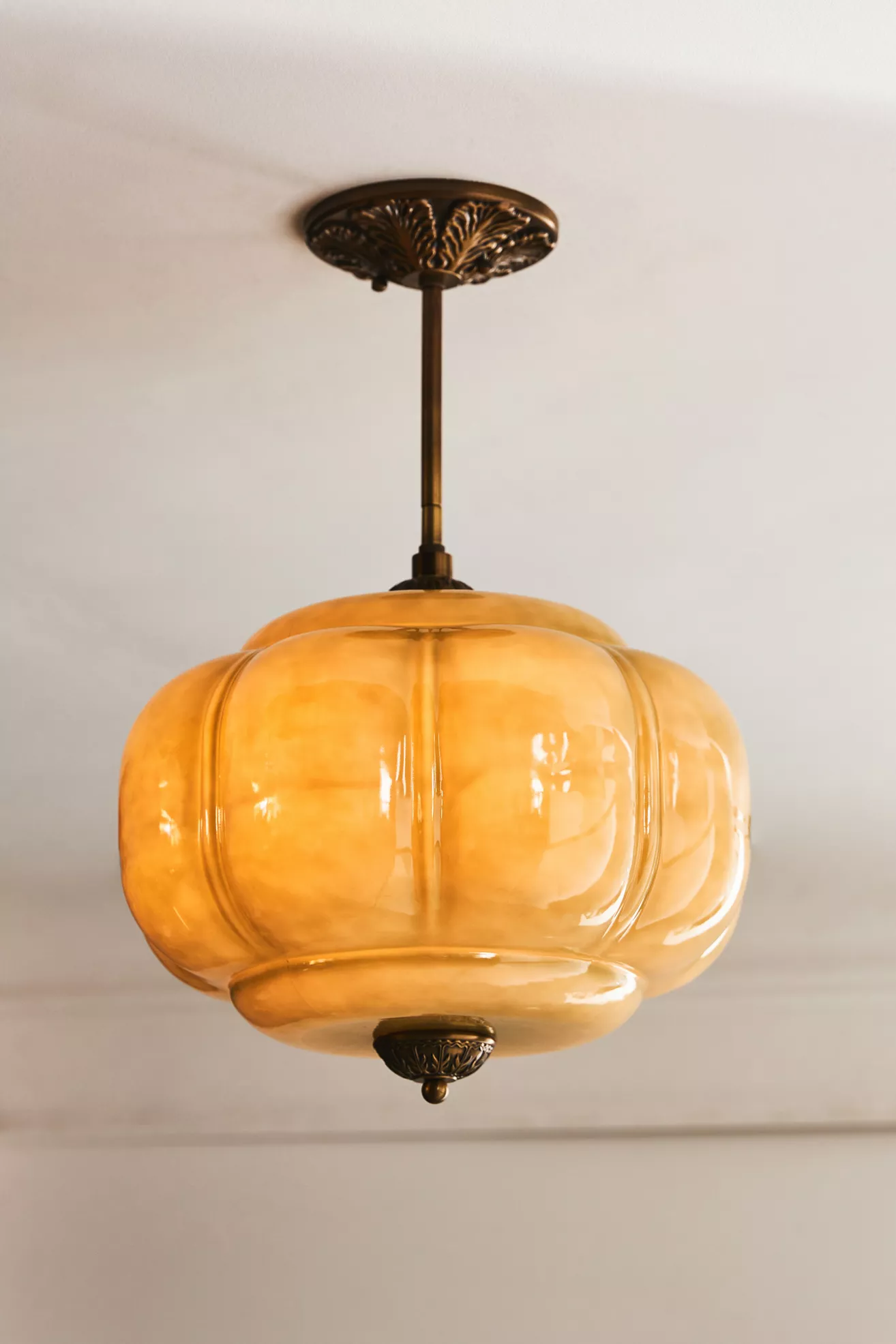The Eloise Scallop Milk Glass Semi-Flush Mount Ceiling Light | Anthropologie