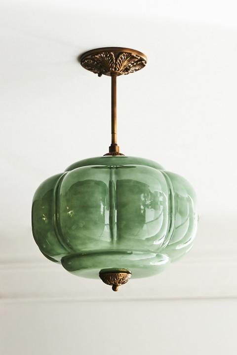 The Eloise Scallop Milk Glass Semi-Flush Mount Ceiling Light
