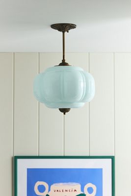 The Eloise Scallop Milk Glass Semi-Flush Mount Ceiling Light