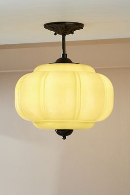 Eloise Milk Glass Scalloped Semi-Flush Mount Light