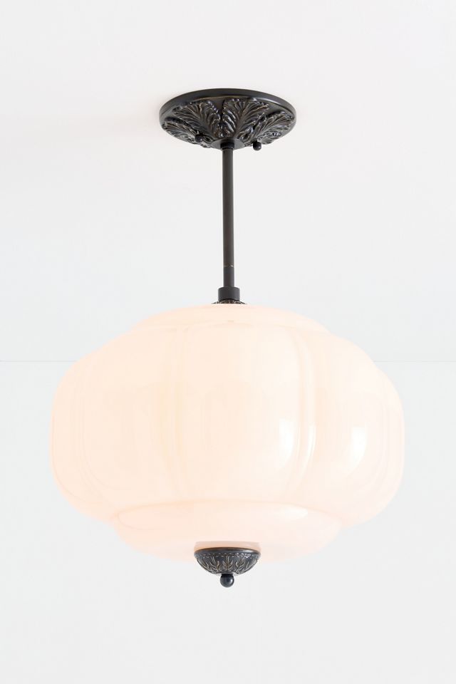 Eloise Milk Glass Scalloped Semi-Flush Mount Light #2