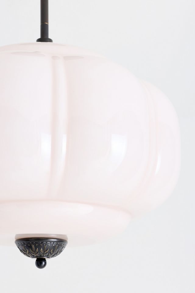 Eloise Milk Glass Scalloped Semi-Flush Mount Light #3
