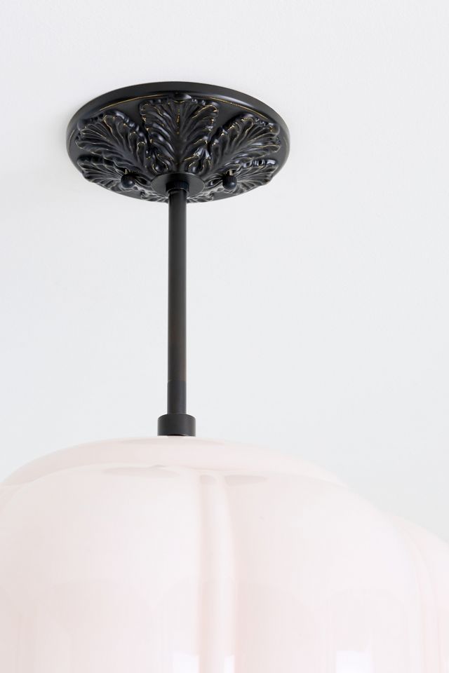 Eloise Milk Glass Scalloped Semi-Flush Mount Light #4