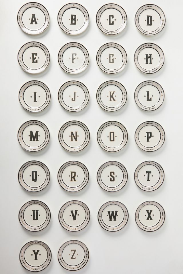 Bistro Tile Monogram Dessert Plate #2