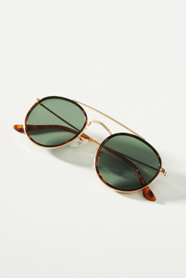 Round Aviator Sunglasses | Anthropologie display picture 3