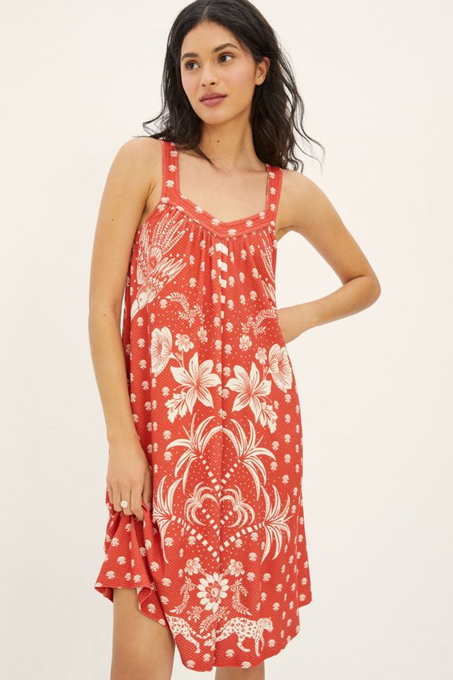 farm rio red palm tree mini dress Farm Rio Palm Tree Printed Mini Dress