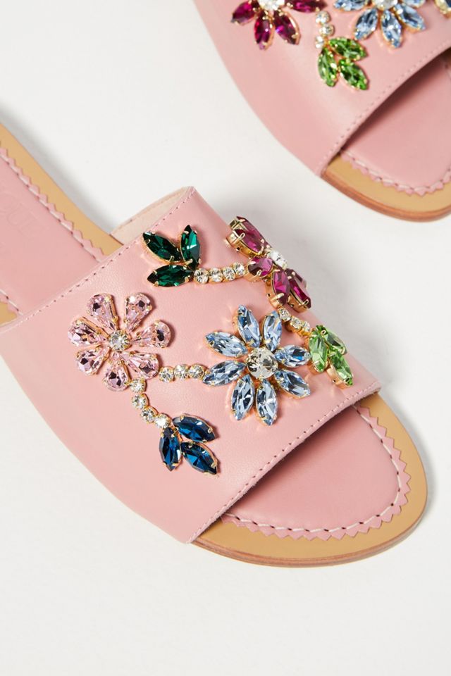 Mystique Embellished Flower Slide Sandals #2