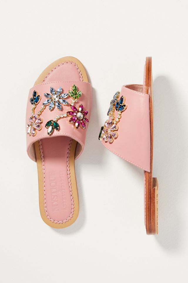 Mystique Embellished Flower Slide Sandals