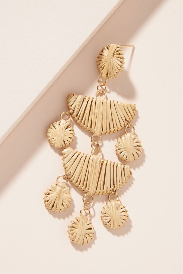 Layered Raffia Drop Earrings #1