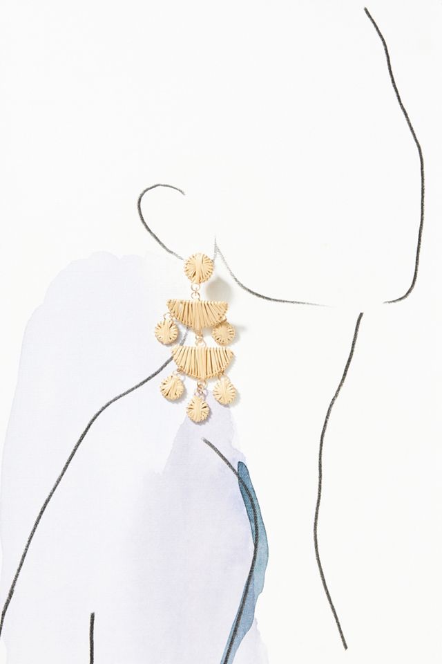 Layered Raffia Drop Earrings #2