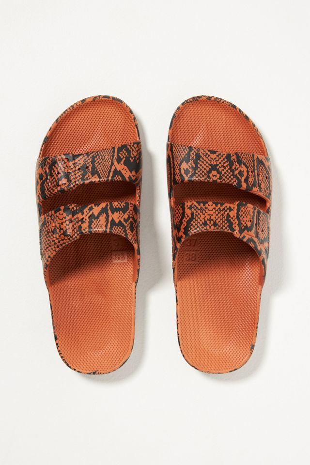 Freedom Moses Snake-Printed Slide Sandals #1