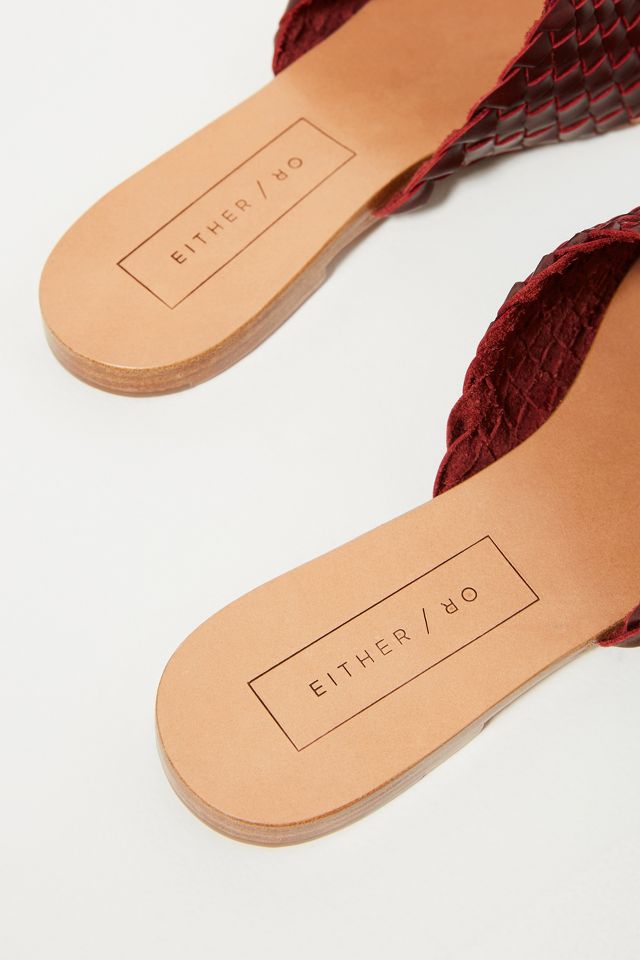 Either/Or: The Woven Leather Slide Sandals