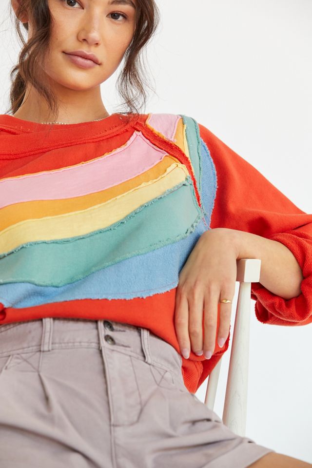 Daily Practice by Anthropologie Spirited Rainbow Pullover #2
