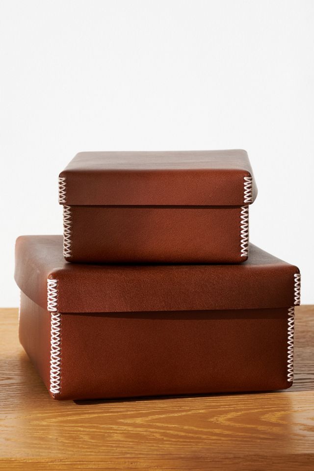 Amber Lewis for Anthropologie Stitched Leather Nesting Box #1