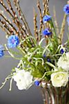 Fresh Blue Cornflower, White Ranunculus, Willow Bouquet #2