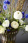 Fresh Blue Cornflower, White Ranunculus, Willow Bouquet #4