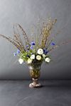 Fresh Blue Cornflower, White Ranunculus, Willow Bouquet #5