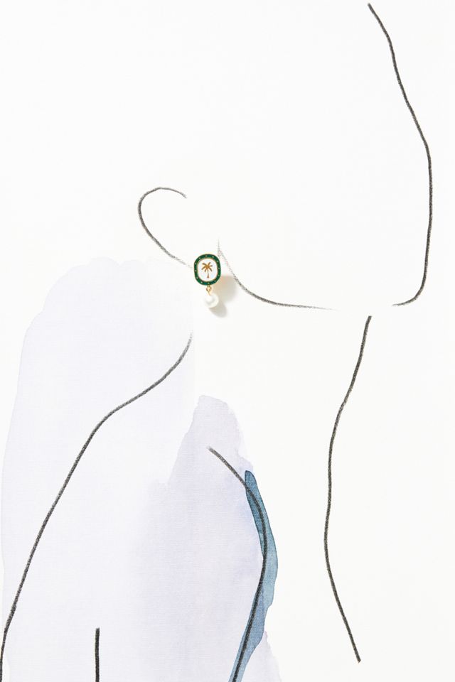 Palm Pearl Drop Earrings #2
