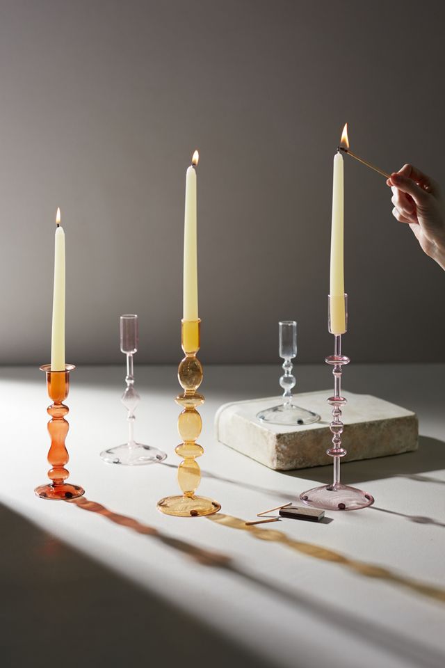 Glass Taper Candlestick, Clear Small #3