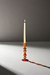Glass Taper Candlestick, Coral Medium