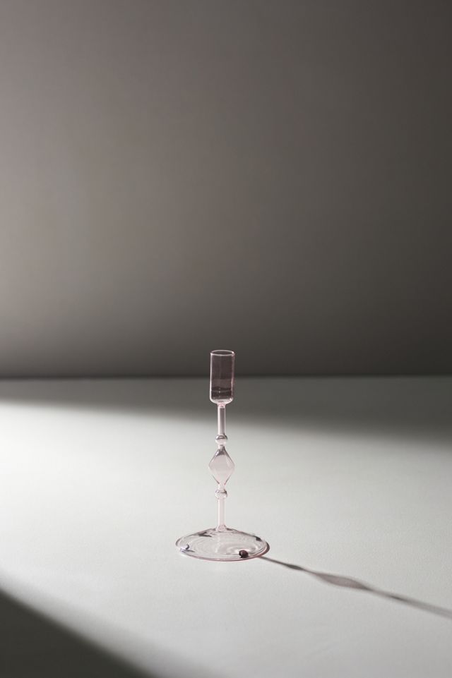Glass Taper Candleholder, Pink Medium #1