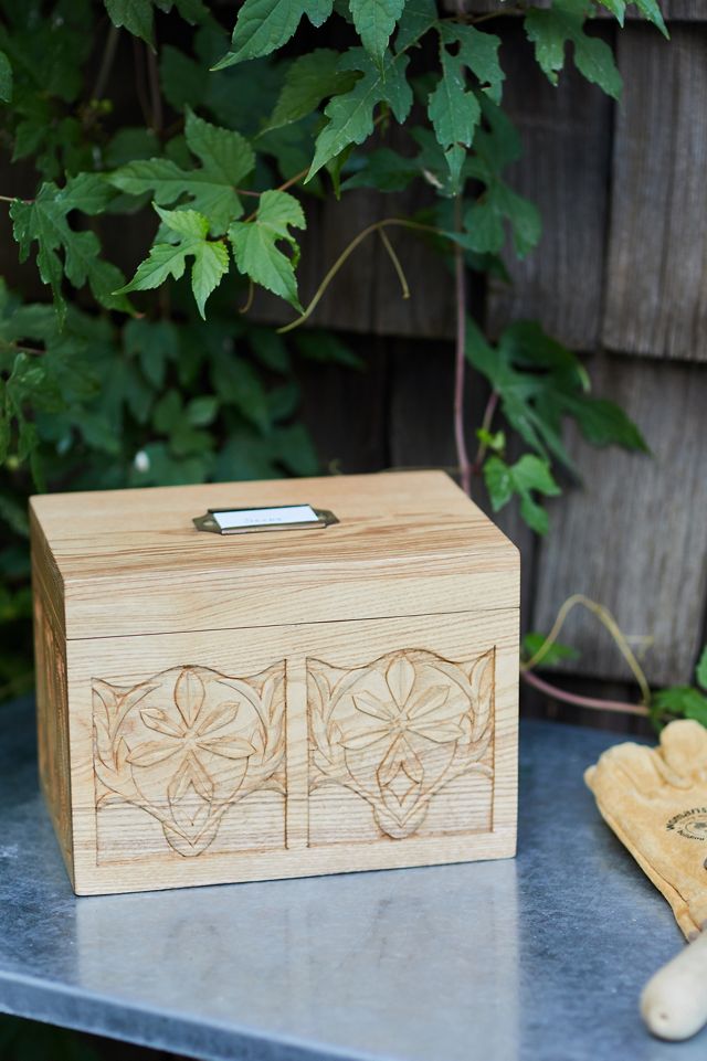 Hand Carved Seed Storage Box #1