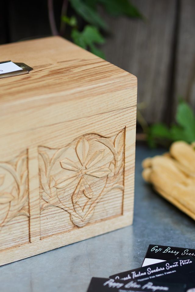 Hand Carved Seed Storage Box #3