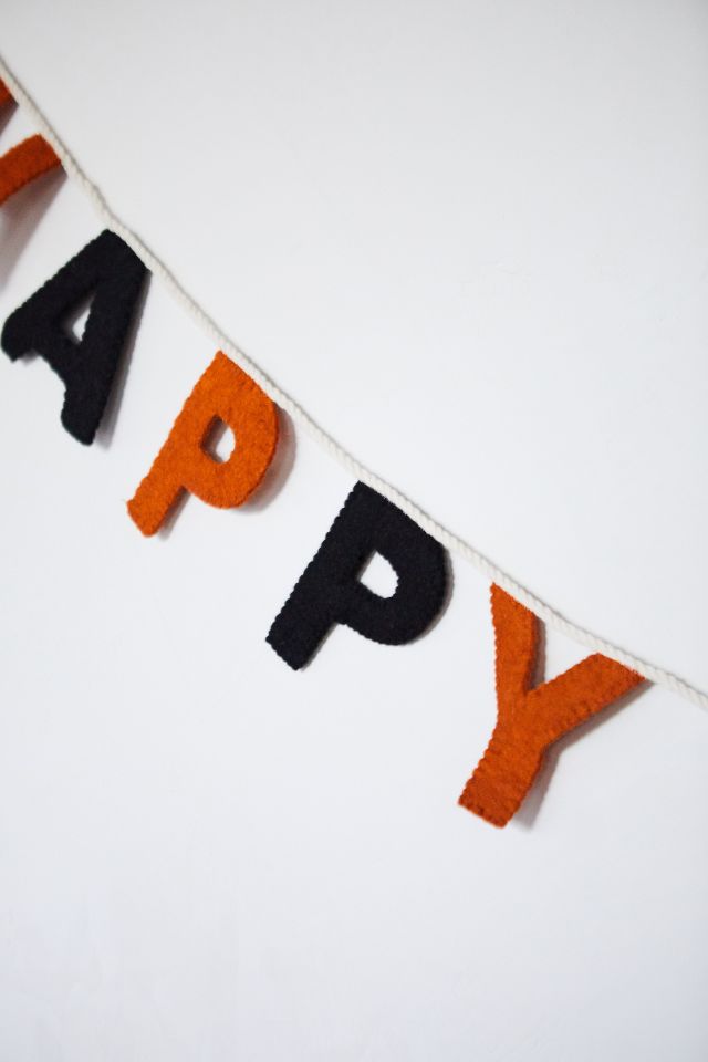 Buying Sold Out Anthropologie Terrain Happy Halloween 72” Velvet Garland Black Orange