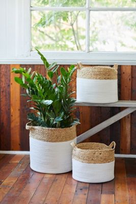 Color Block Woven Baskets, Set of 3