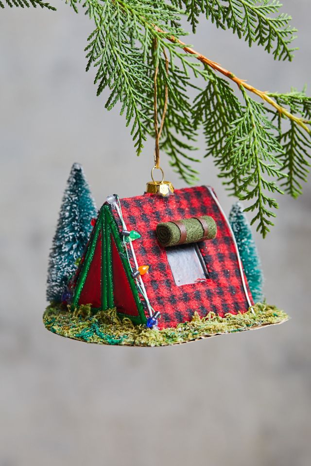 Camping Tent Glass Ornament AnthroLiving