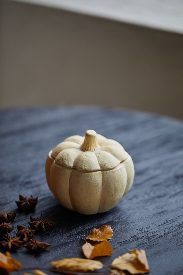 Rosy Rings Ceramic Candle, Pumpkin #1