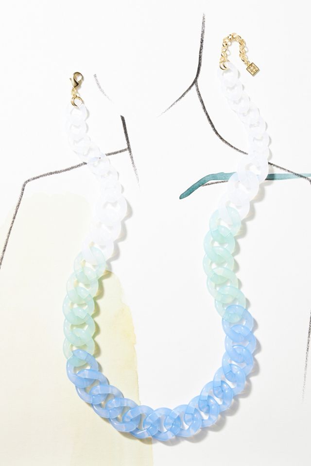 Maddie Ombre Resin Chain Link Necklace #2
