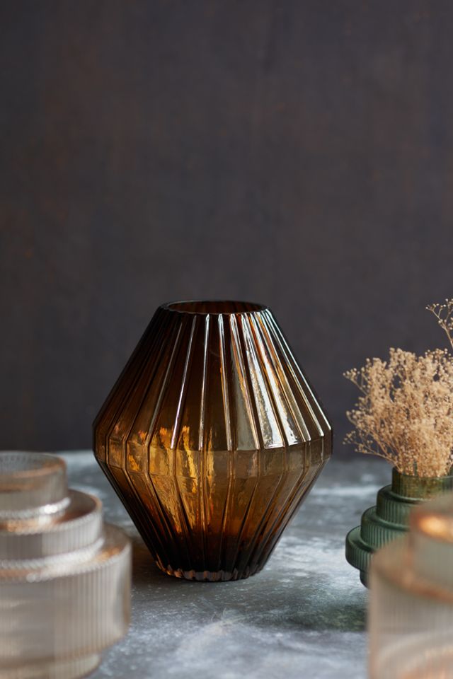 Geo Ridge Glass Vase #1