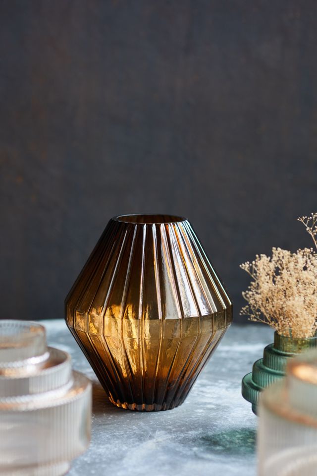 Geo Ridge Glass Vase #2