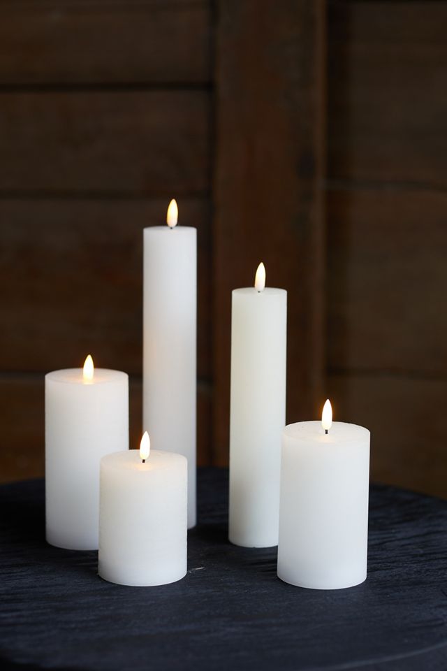 Flameless Flame Effect Candle, White Small Collection