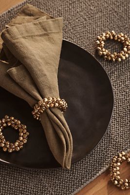 Jingle Bell Napkin Ring Holders, Set of 4