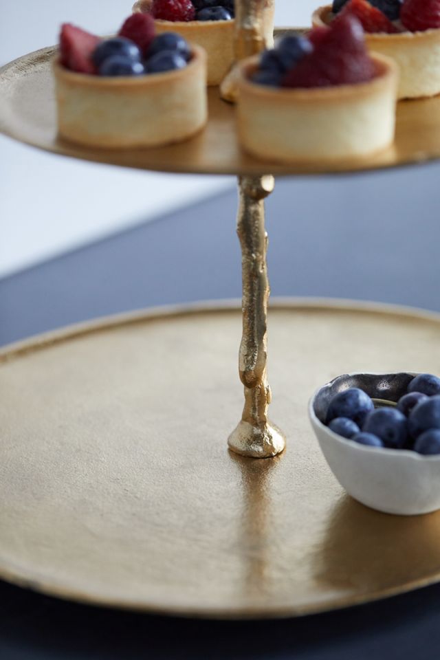 Birch Branch 2-Tier Serving Tray #1