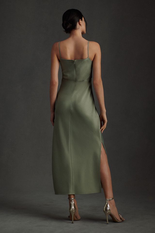 BHLDN Cali Satin Cowl-Neck Midi Slip Dress #2