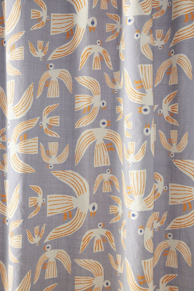 Marcello Velho Birds In Flight Organic Cotton Shower Curtain #2
