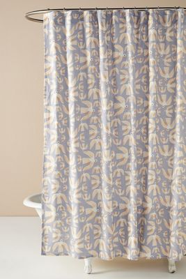 Marcello Velho Birds In Flight Organic Cotton Shower Curtain