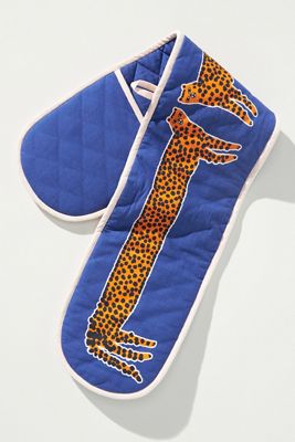 Marcello Velho Long Leopard Double Oven Mitt