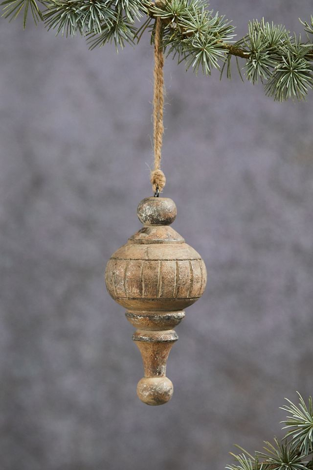 Wooden Finial Ornament, Ribbed Anthropologie