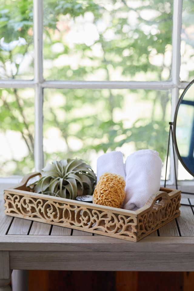 Carved Teak Tray #1
