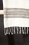 Fringed Cotton Hand Towel, Gray Stripe #2