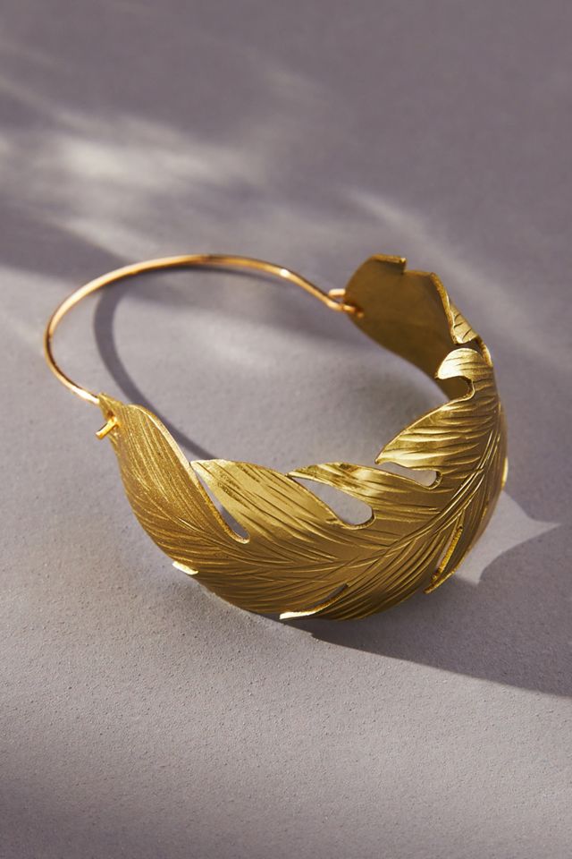 Leaf Hoop Earrings #1